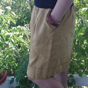 Pure Linen By United Color Of Benetton Mustard Color Shorts